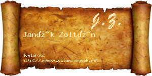 Janák Zoltán névjegykártya