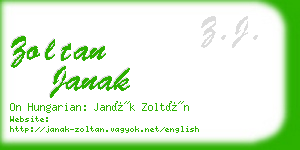 zoltan janak business card